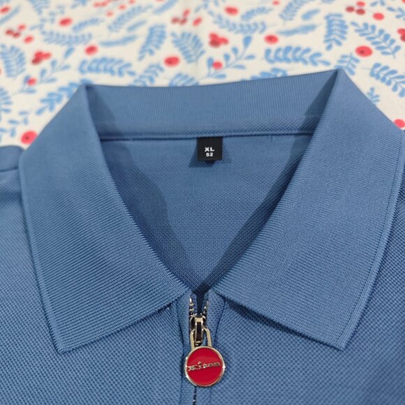 Kiton Men's Zip-Up Crew Neck Polo Shirt - Picture 2 of 7